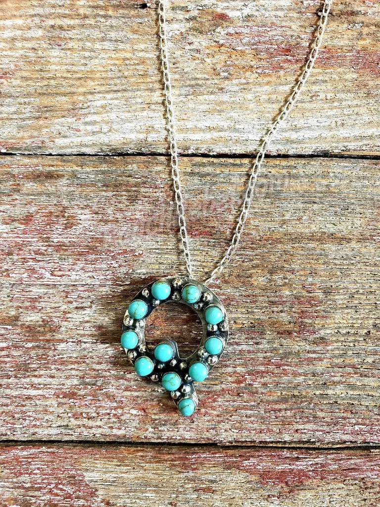 Kingman Turquoise Initial Necklaces #3581