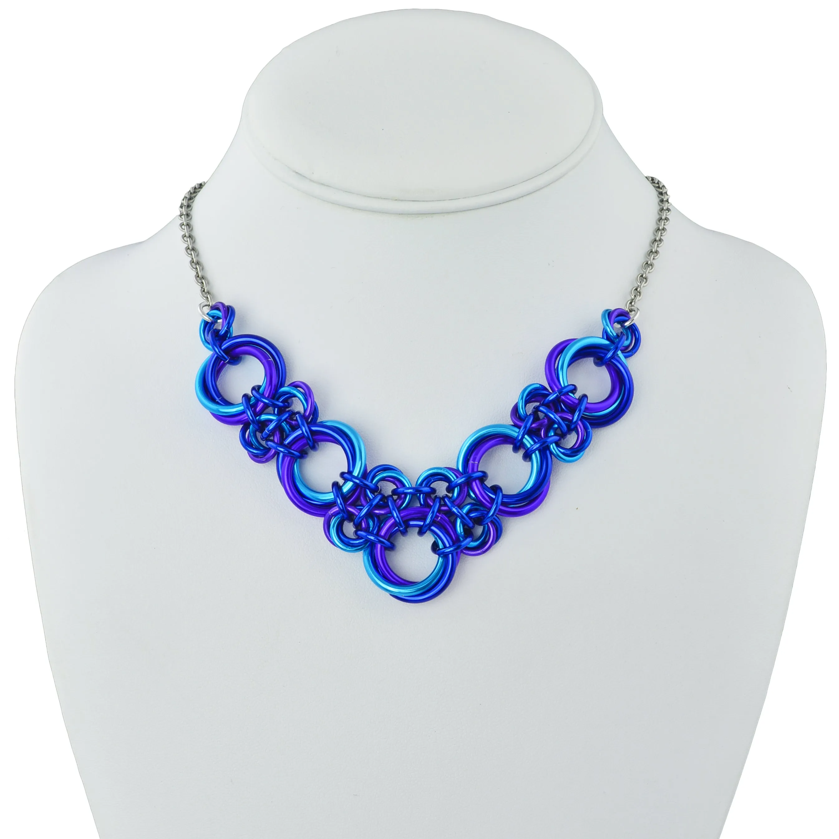 Knotted V Necklace - Water