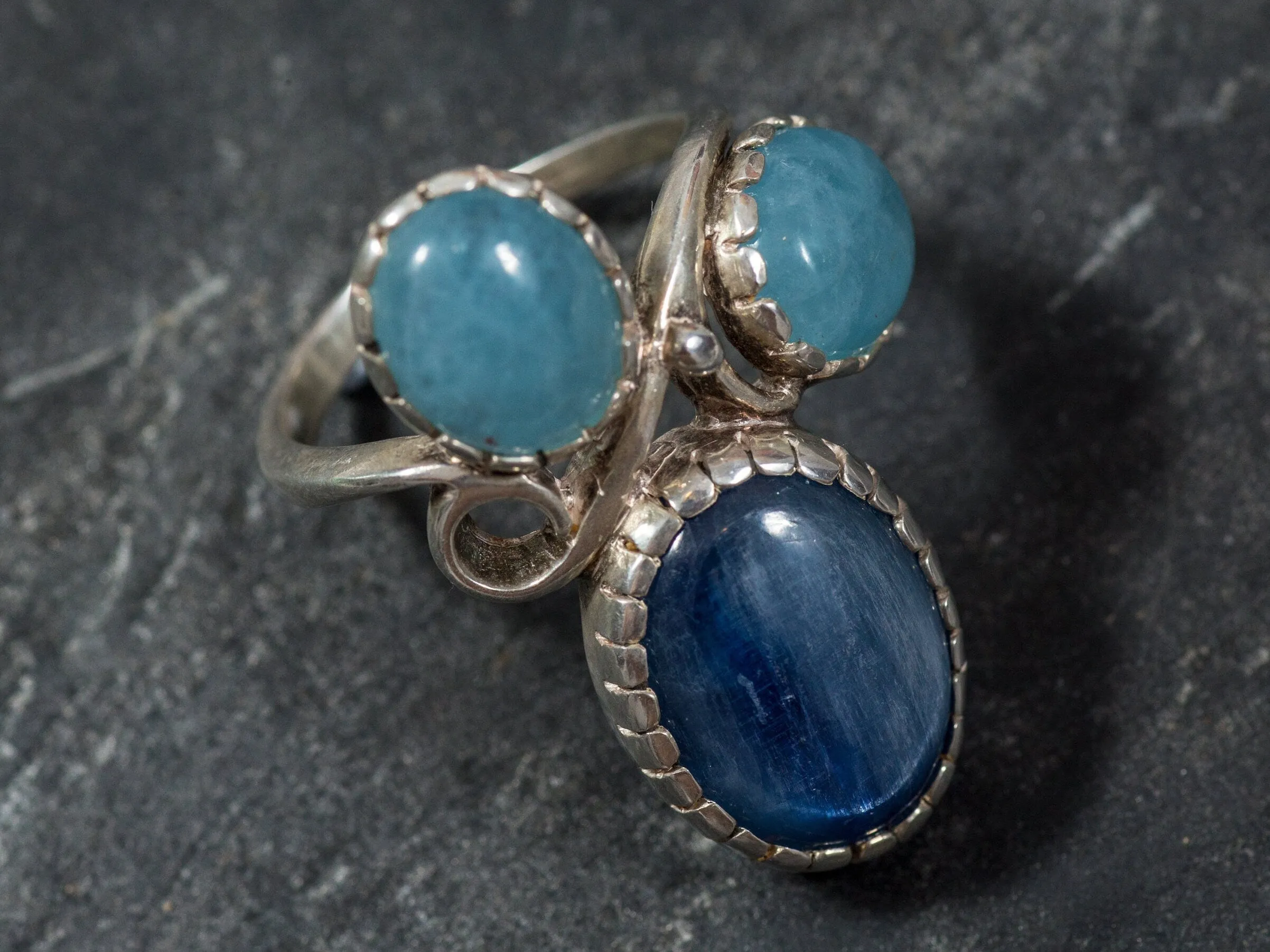 Kyanite Ring - Blue Aquamarine Ring - Large Statement Ring