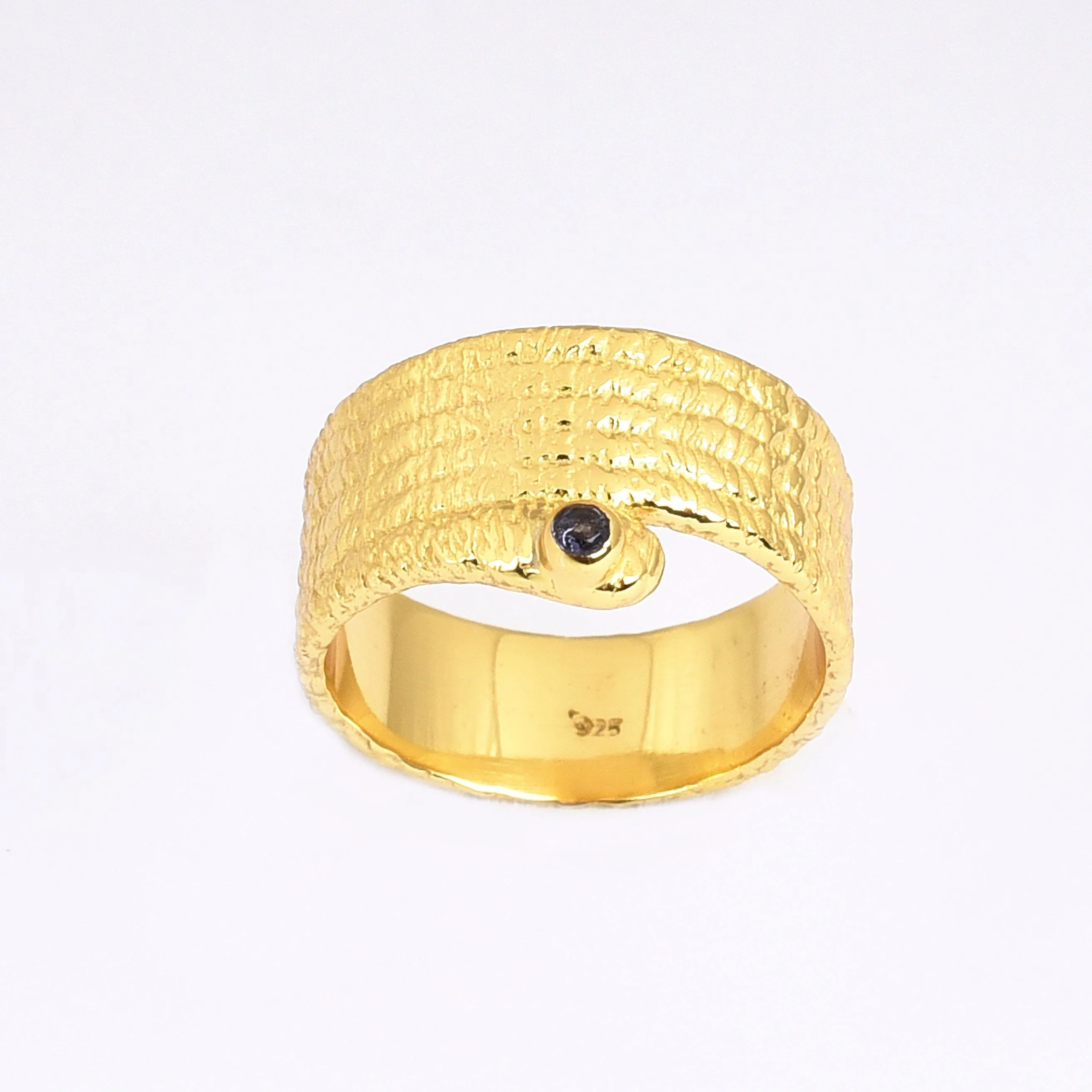 Labradorite Gold Snake Ring