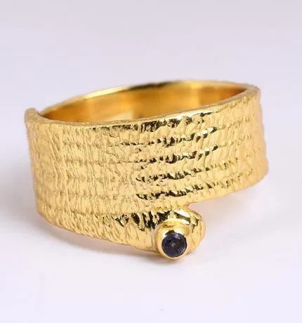 Labradorite Gold Snake Ring