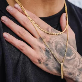 Layered Vertical Bar Necklaces for Men Boys