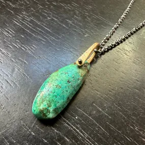 Long Turquoise Taliswoman with Brass Bail #1