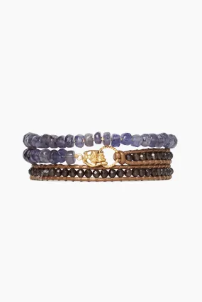 Mano Triple Wrap Bracelet Iolite Mix