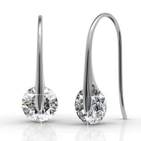 McKayla 18k White Gold Plated Drop Earrings with Swarovski Crystals for Women
