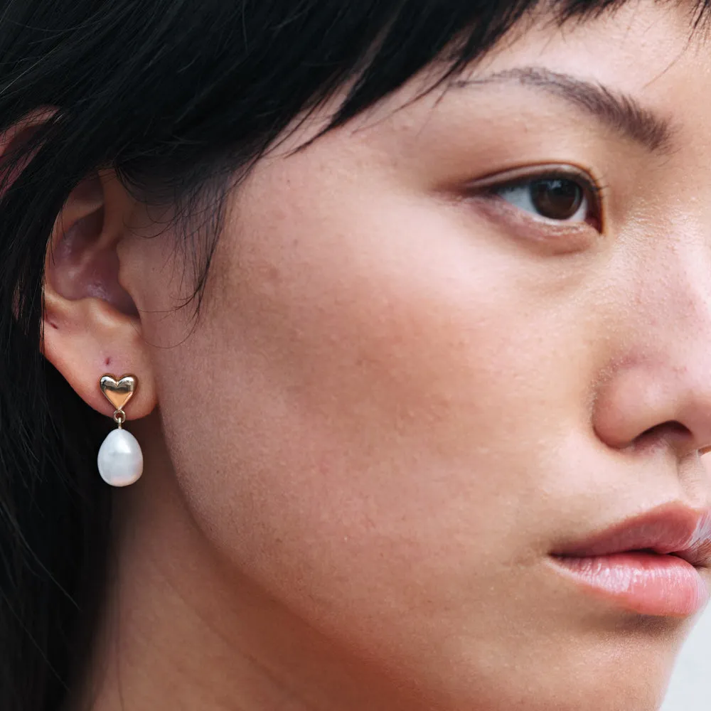 Meadowlark Mini Camille Pearl Drop Earrings - Sterling Silver