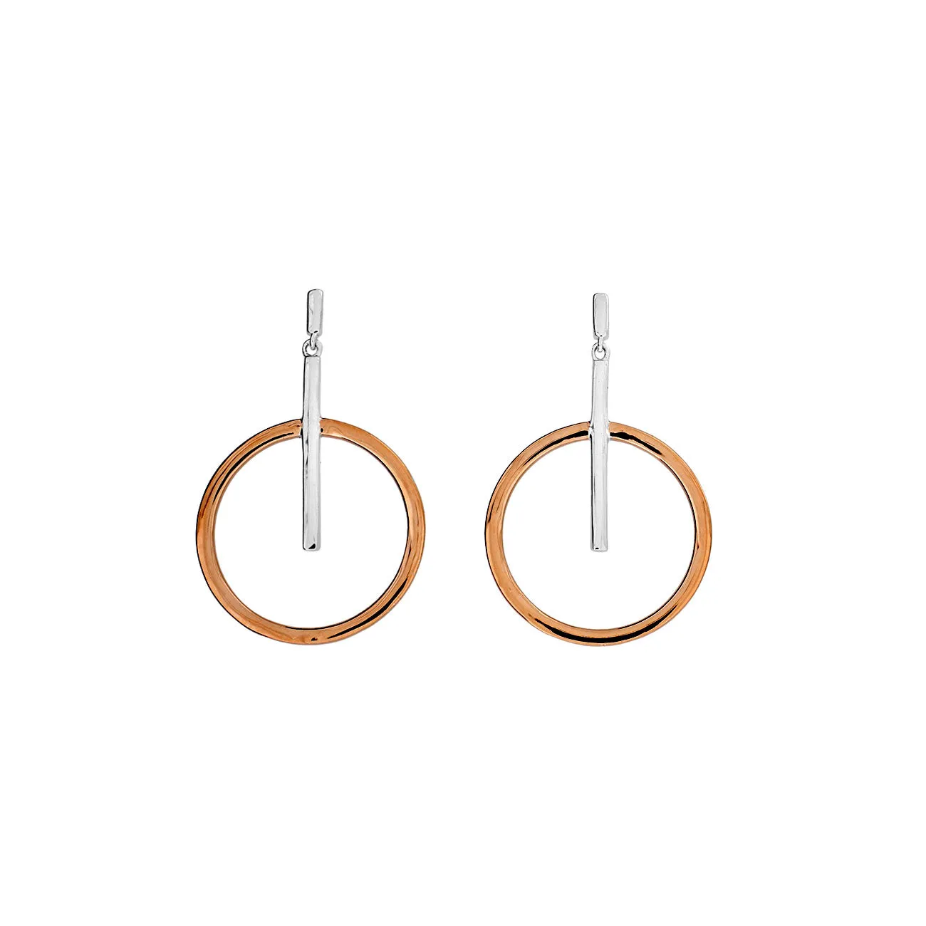 Metropolitan Circle and Line Drop Earrings