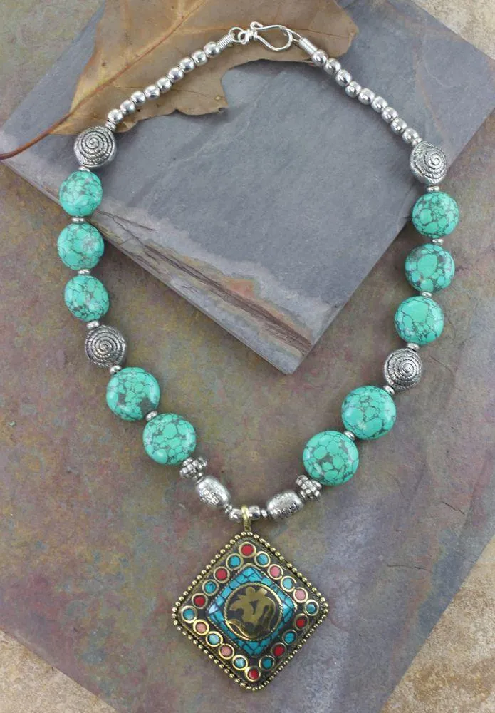 Modern Tibetan Turquoise Necklace