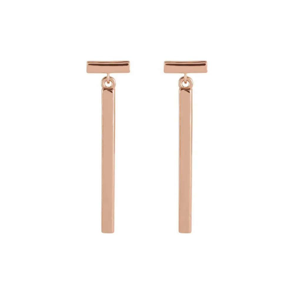 Momentum Bar Earrings in Solid Recycled Gold
