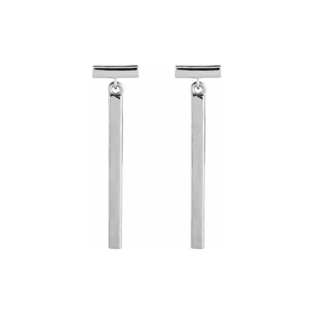 Momentum Bar Earrings in Solid Recycled Gold