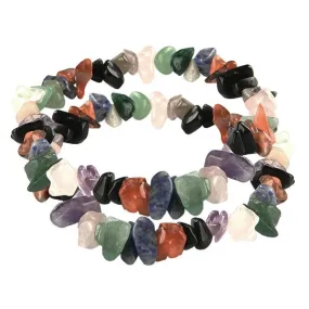 Natural Gemstone Bracelet, Multicolor, Set of 2
