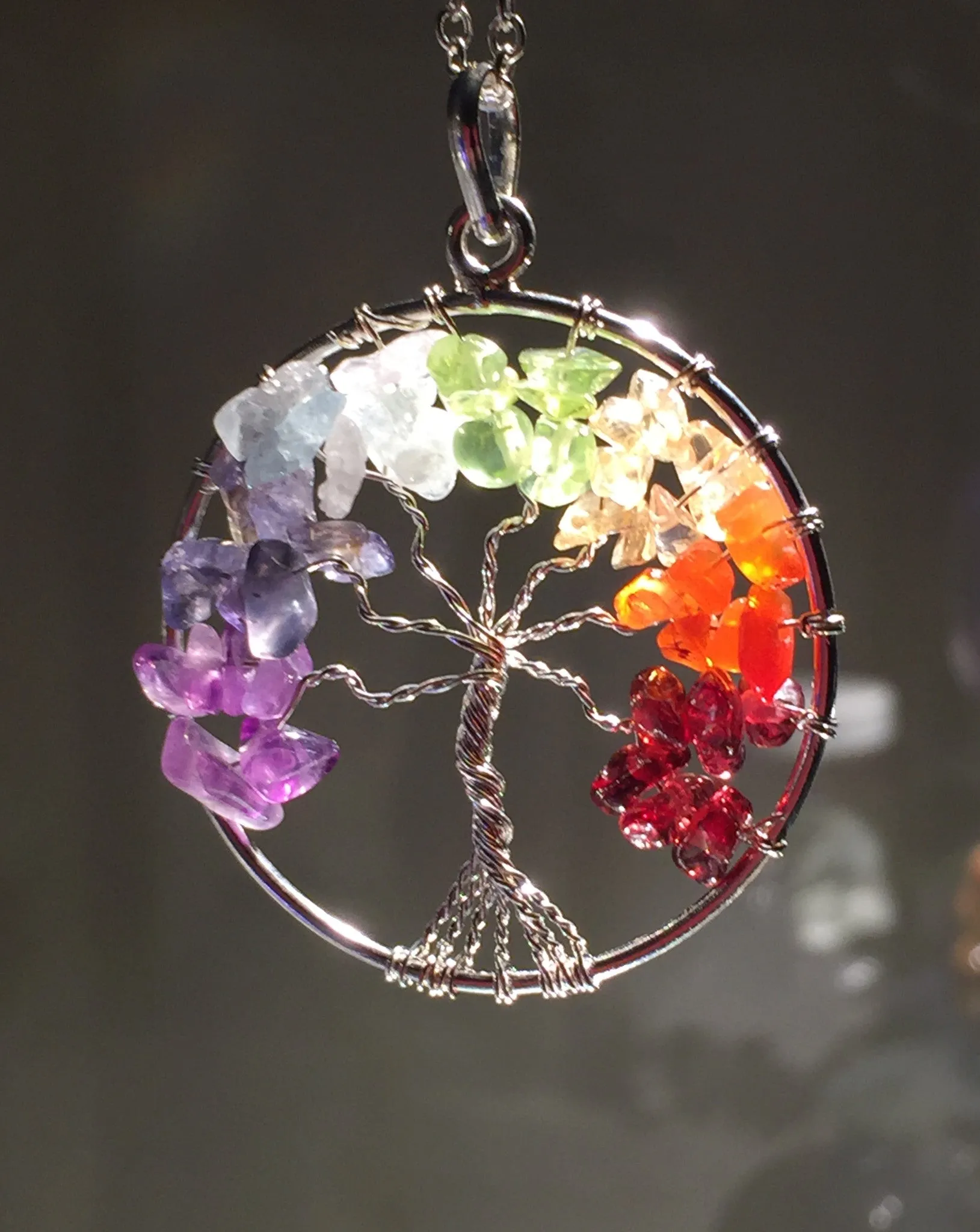 New! Chakra Tree of Life wire wrap Pendant!