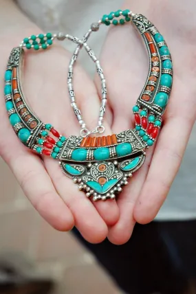 One of a Kind Sterling Silver and Turquoise Necklace