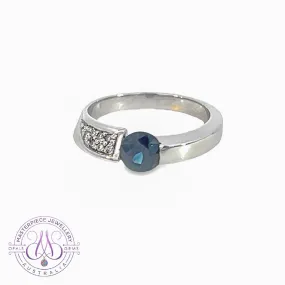 One Platinum ring 0.92ct Australian Sapphire and Diamond ring