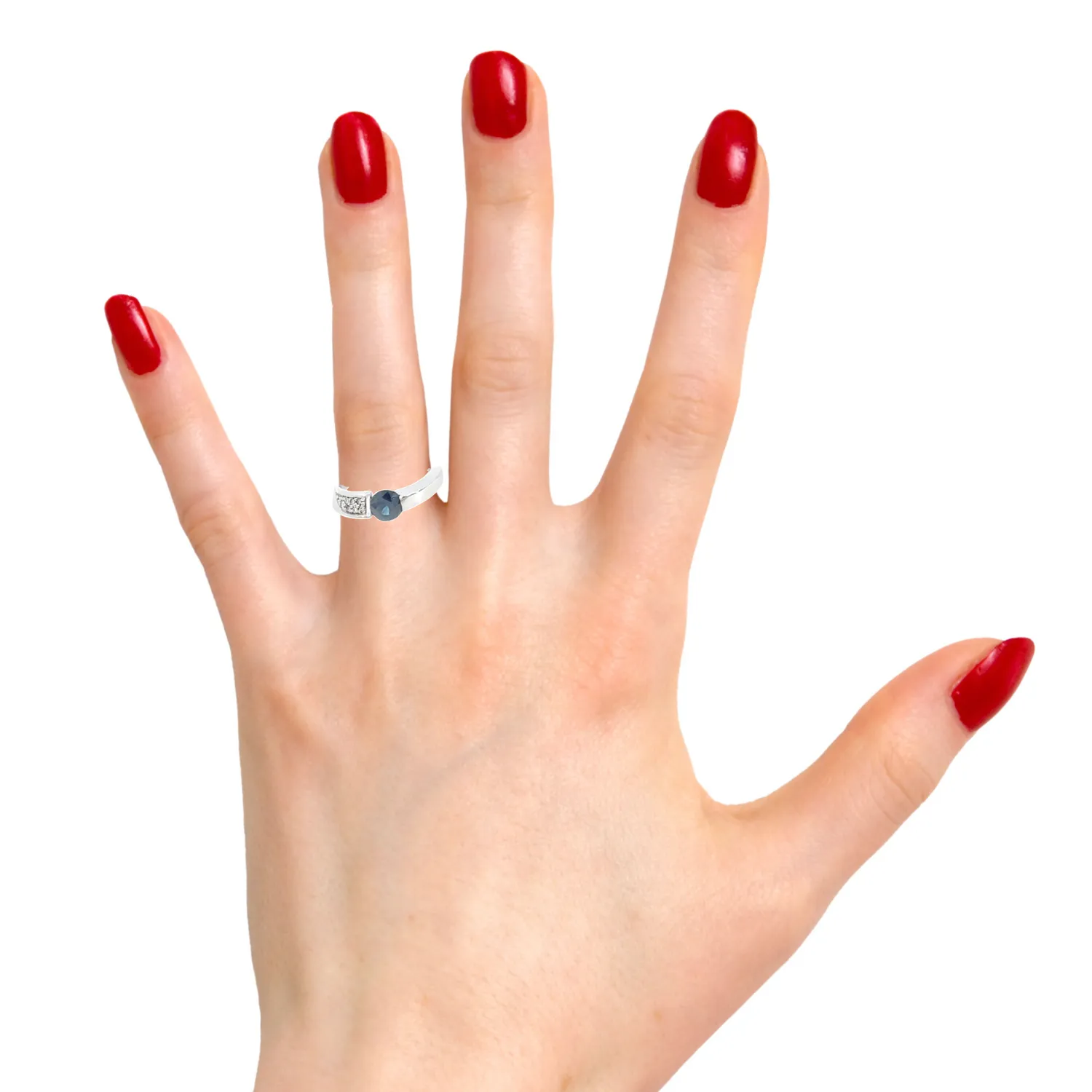One Platinum ring 0.92ct Australian Sapphire and Diamond ring