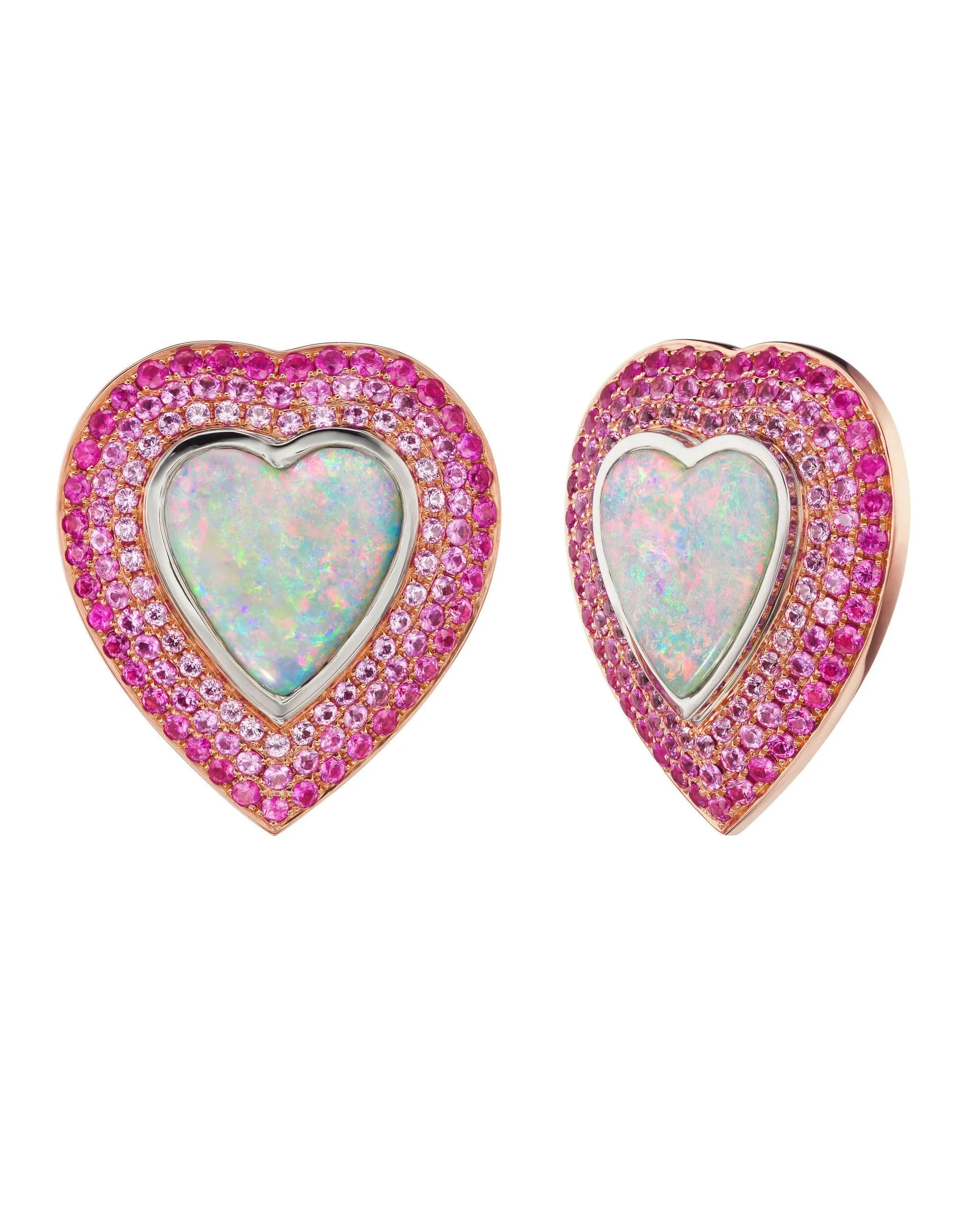 Opal Heart Earrings