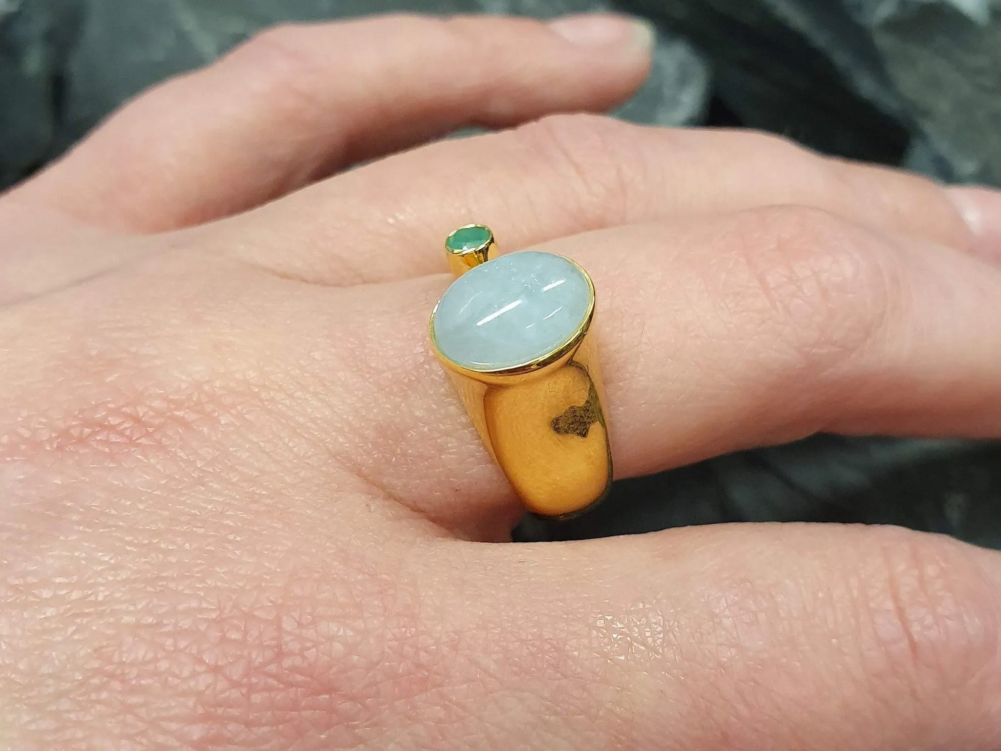 Oval Aquamarine Gold Ring, Natural Aquamarine Ring, Blue Gemstone Ring