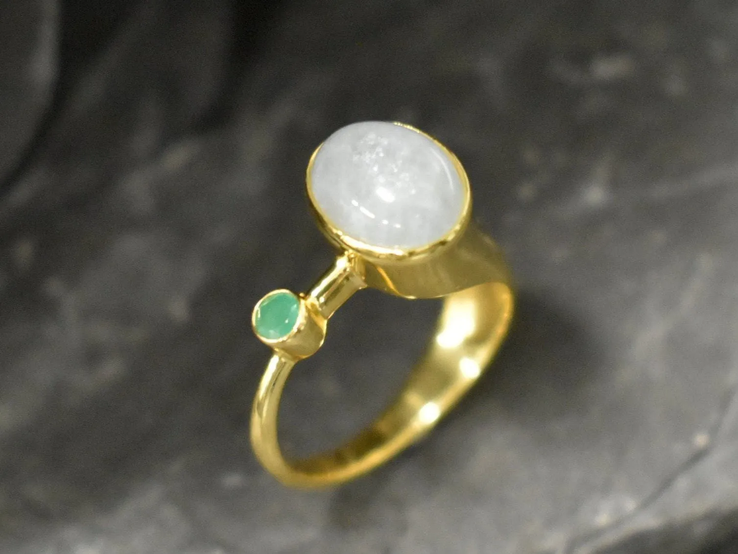 Oval Aquamarine Gold Ring, Natural Aquamarine Ring, Blue Gemstone Ring
