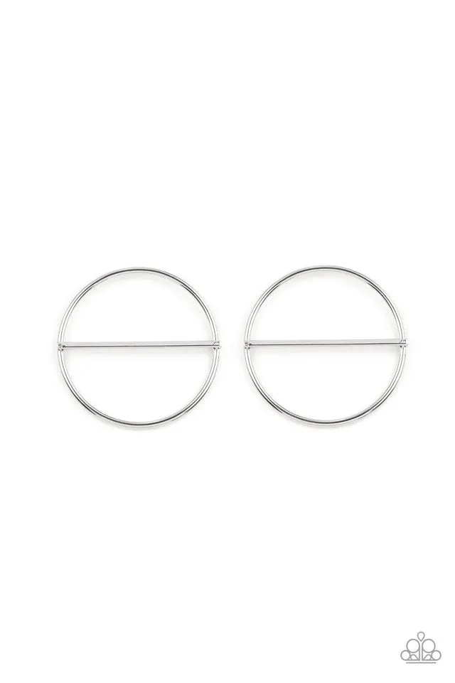 Paparazzi Earring ~ Dynamic Diameter - Silver