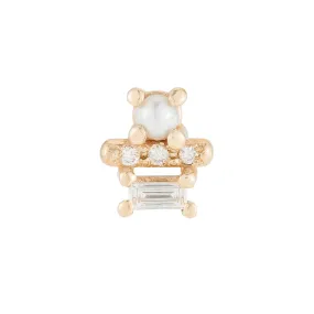 Pearl Baguette Bar Stud (Single) (ready to ship option)*