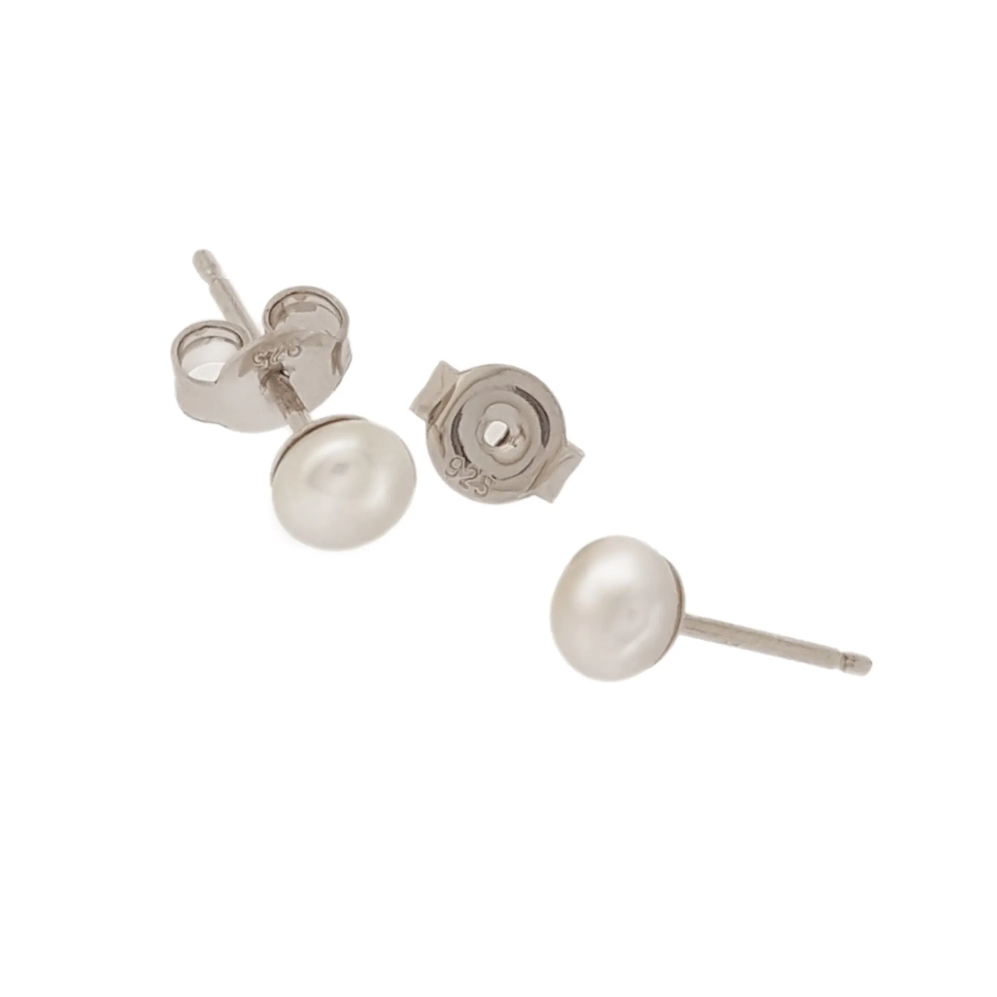 Pearl Earrings Studs White