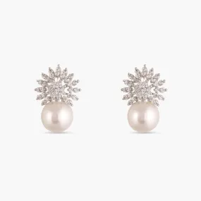 Pearl Nakshatra CZ Stud Earrings