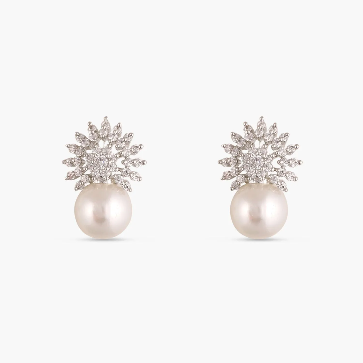 Pearl Nakshatra CZ Stud Earrings