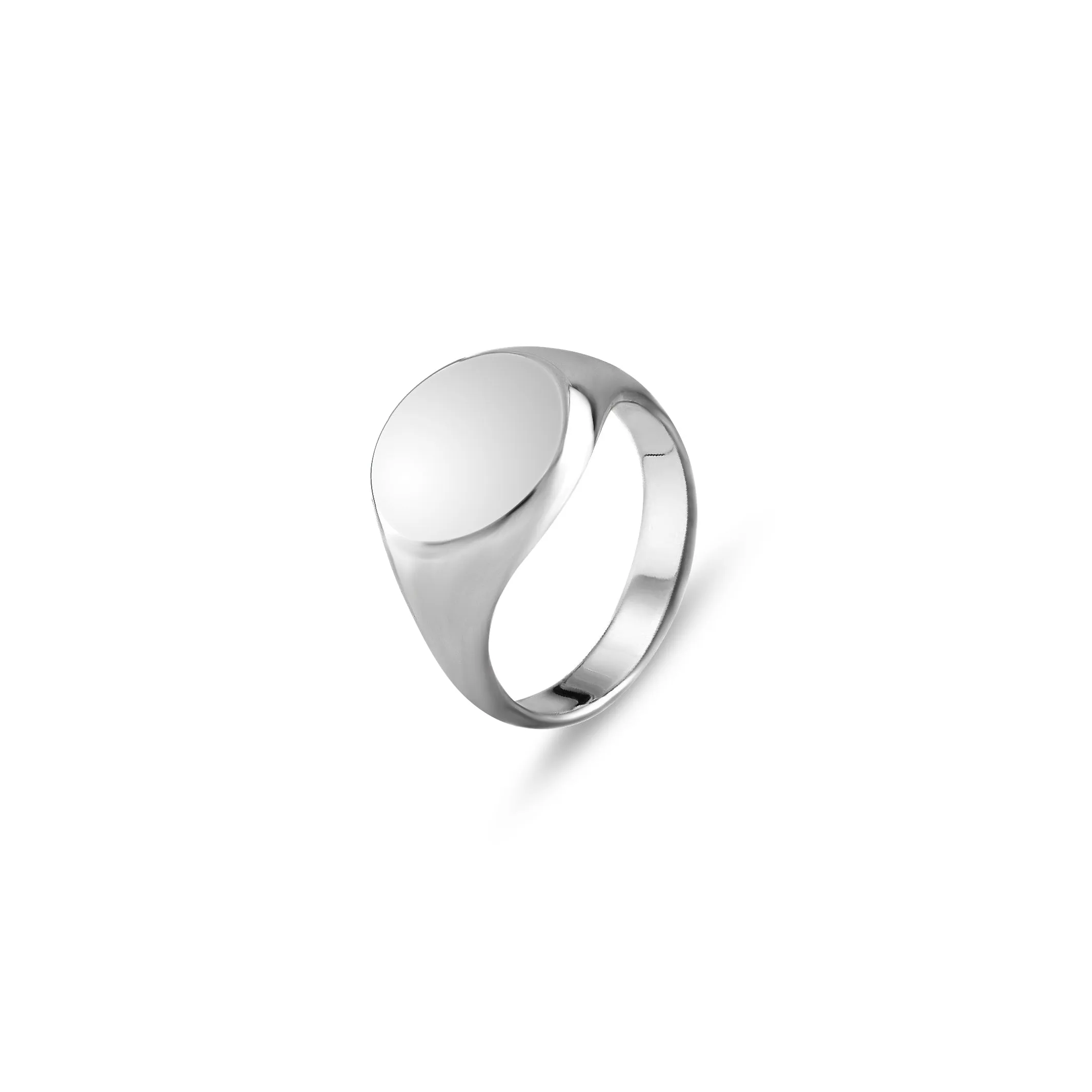 Platinum 13mm Round Signet Ring