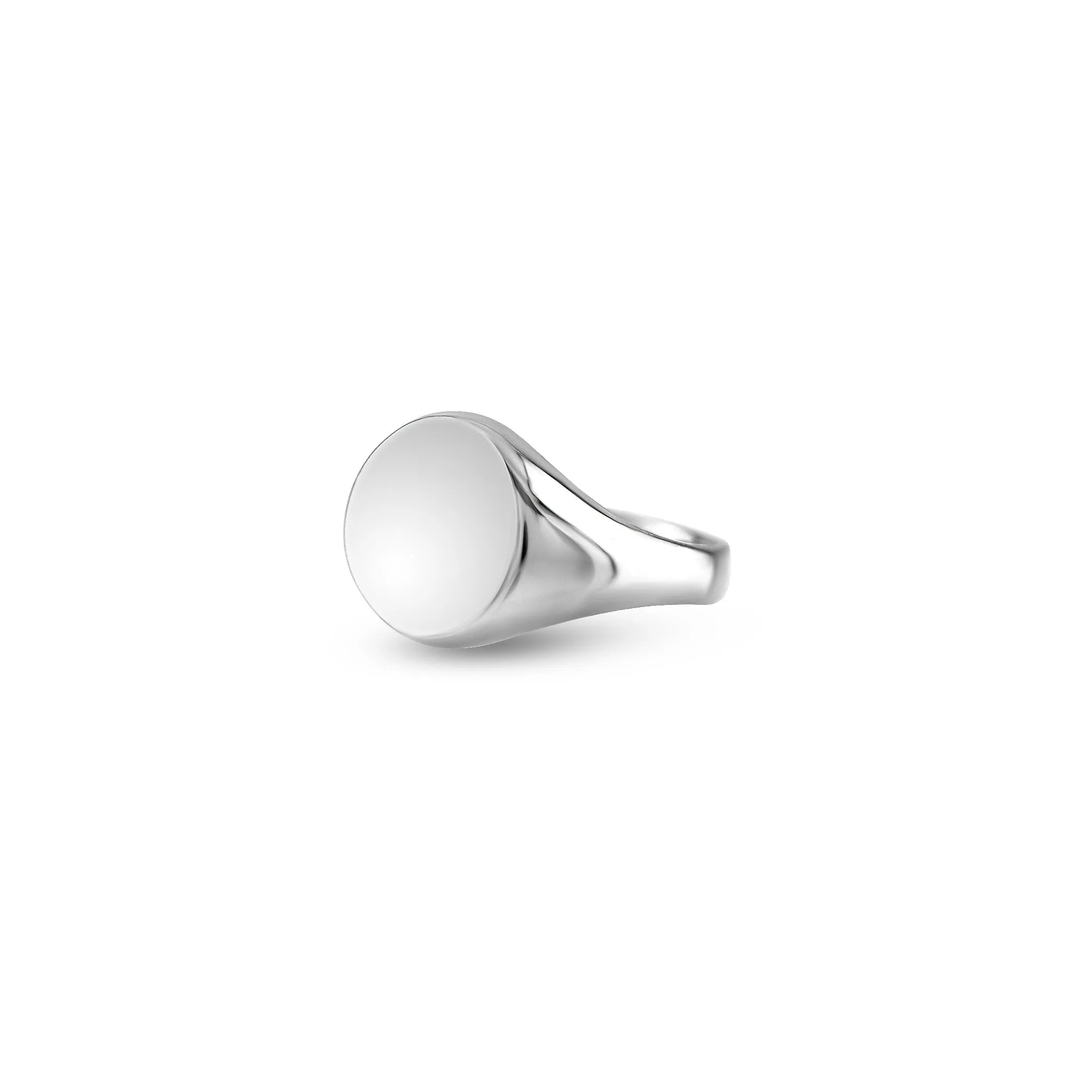 Platinum 13mm Round Signet Ring