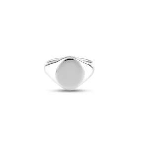 Platinum 14 x 12mm Oval Signet Ring