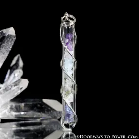 "Goddess" Aquamarine Danburite Morganite Tanzanite Moldavite Pendant
