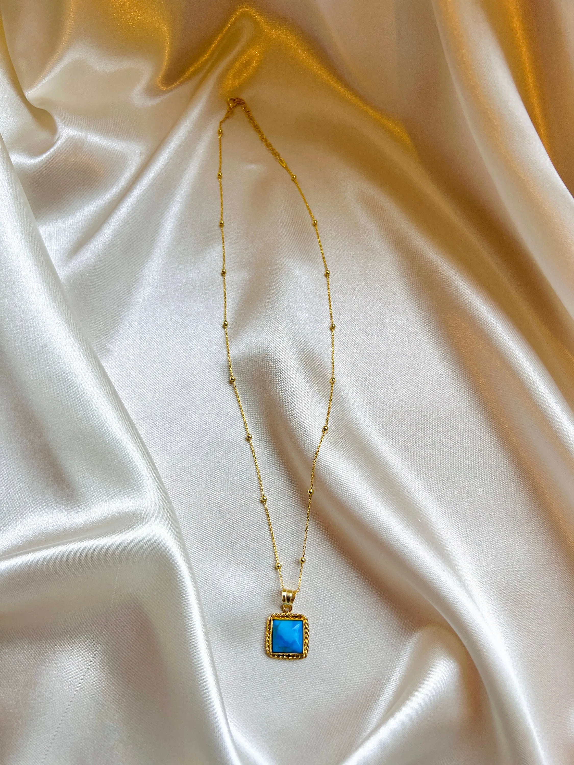 Real Turquoise Necklace | Turquoise Pendant in Sterling Silver | Antique Turquoise Necklace | Turquoise Jewelry in Gold |Turquoise Necklaces