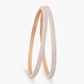 Rose Delicate Silver Bangles