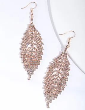 Rose Gold Leaf Drop Earring