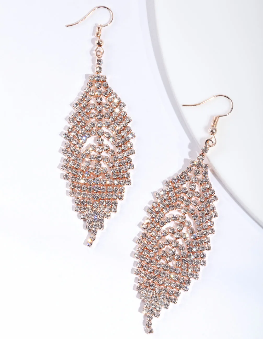 Rose Gold Leaf Drop Earring