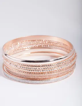 Rose Gold Mixed Bangle 8-Pack