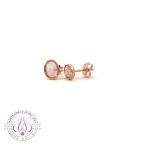 Rose Gold plated 7x5mm Silver studs