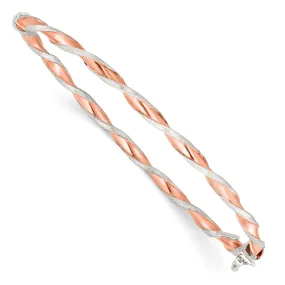 Rose Gold Plated Sterling Silver 7-inch 3MM Hinged Bangle Bracelet