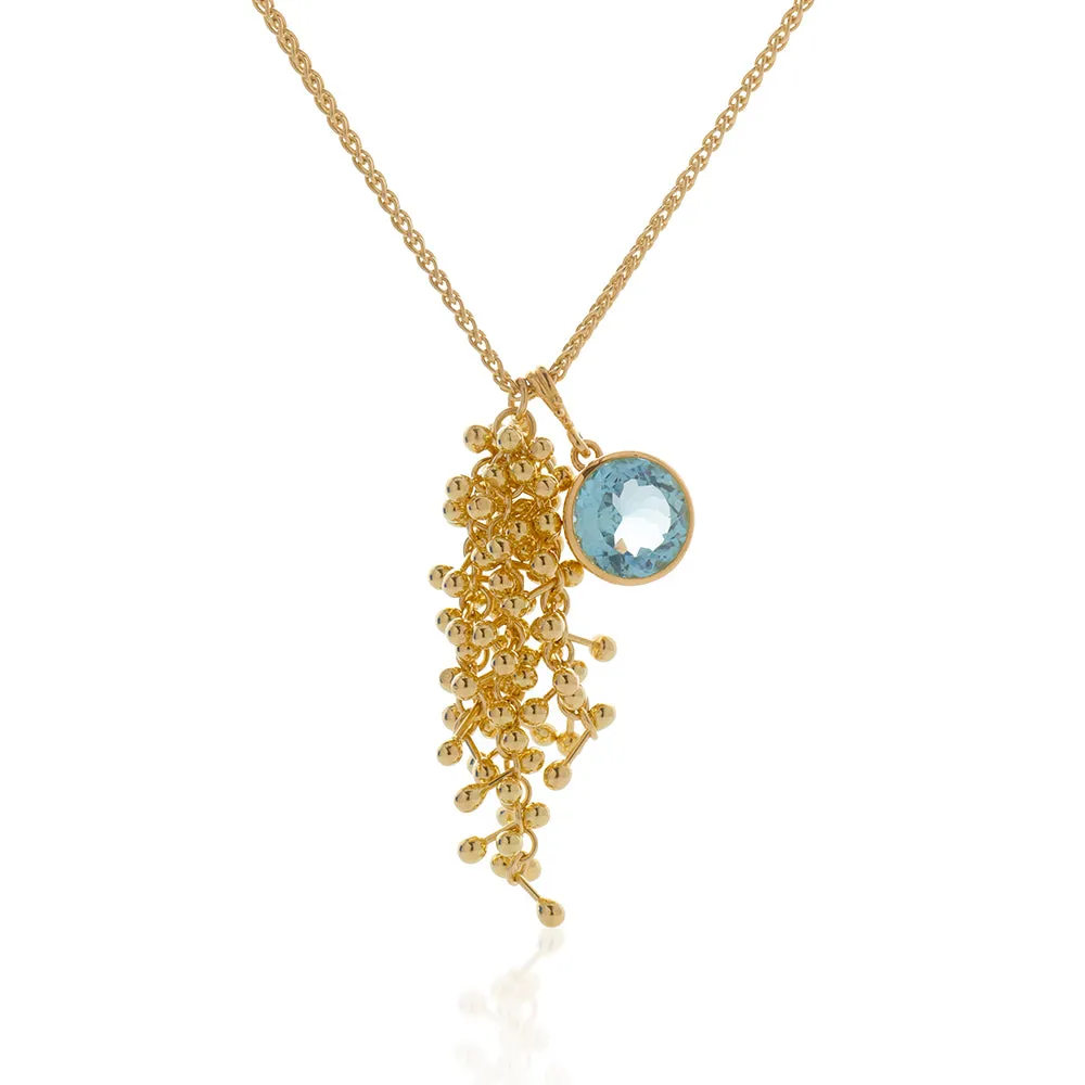 Round Aquamarine Adorn Pendant