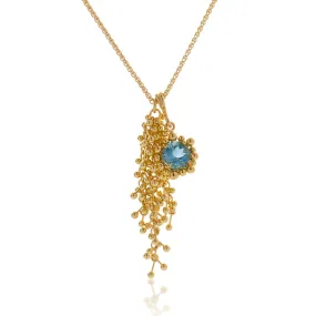 Round Aquamarine Delicate Adorn Pendant