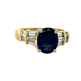 Sapphire and Diamond 18kt Gold Ring