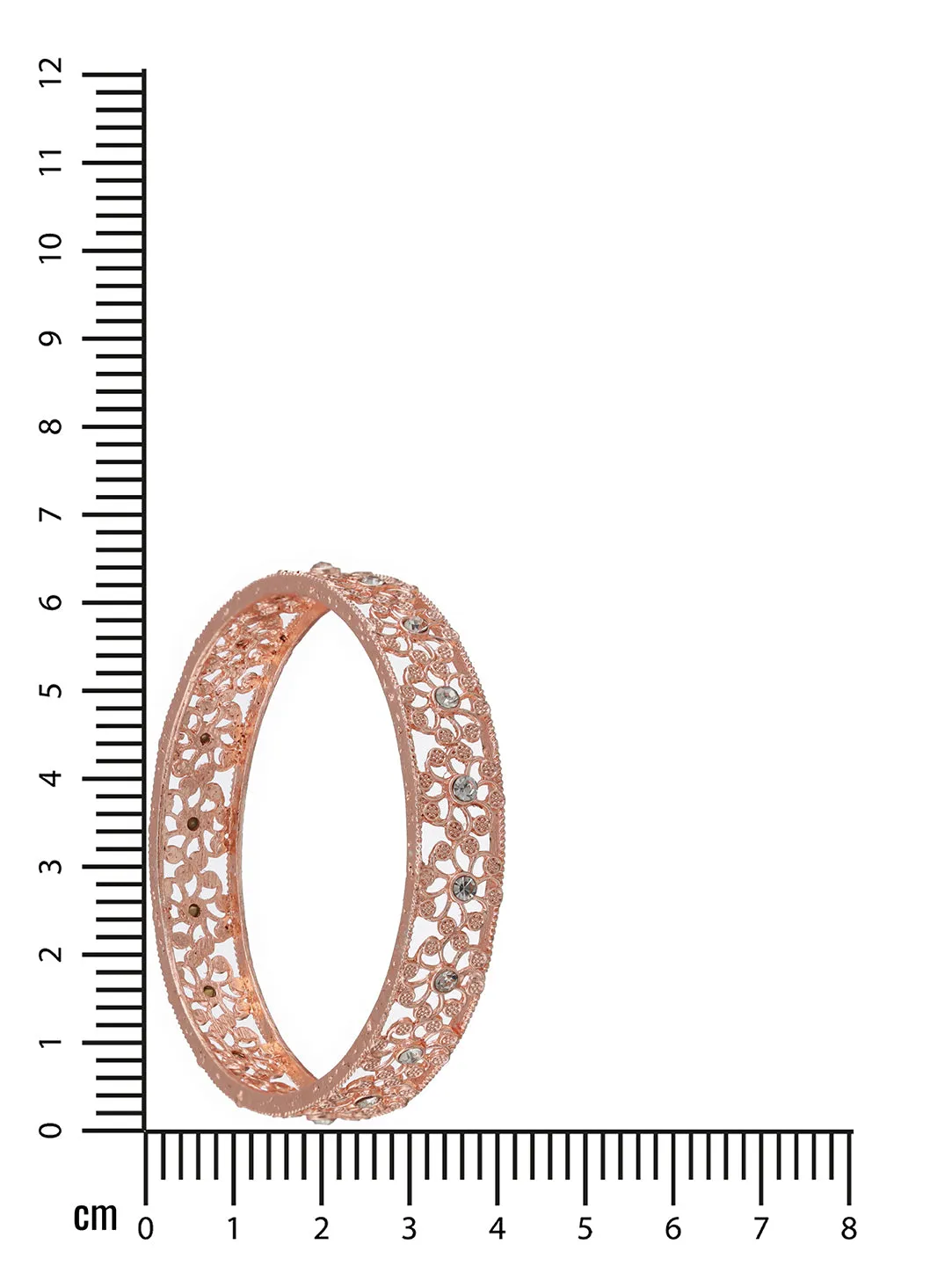 Set Of 2 Rose Gold-Plated Cubic Zirconia Studded Bangles