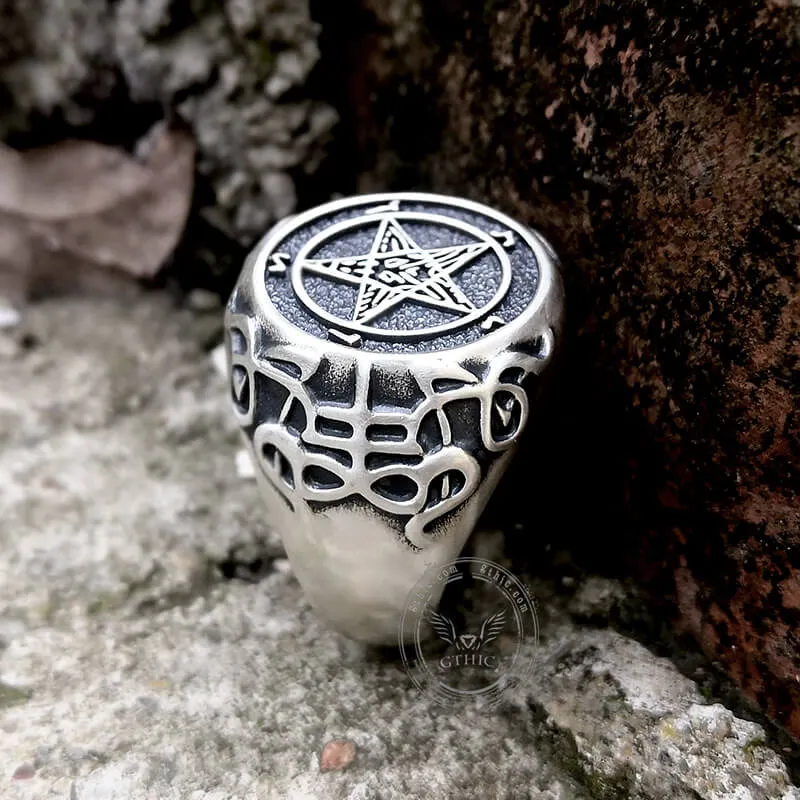 Sigil of Baphomet Sterling Silver Satan Ring