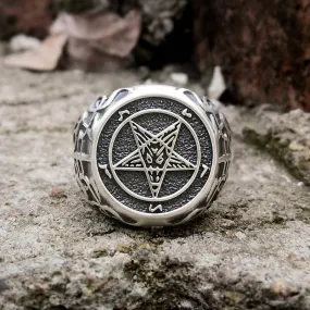 Sigil of Baphomet Sterling Silver Satan Ring