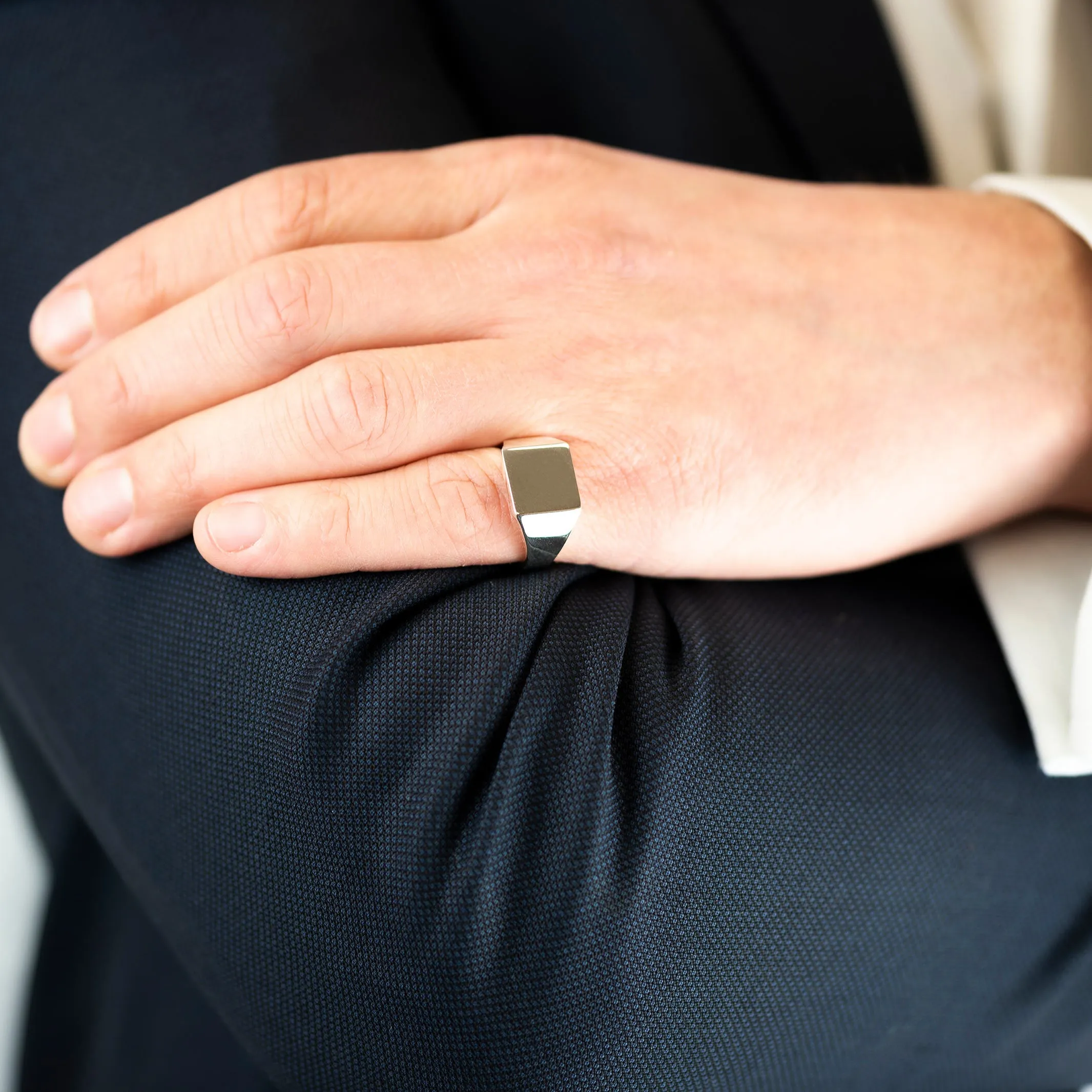 Silver 12 x 12mm Square Signet Ring