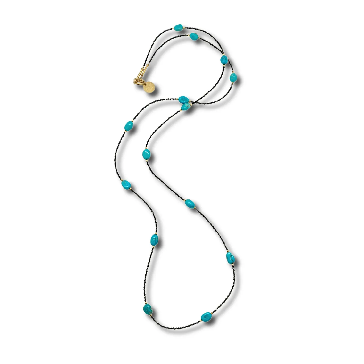 Sleeping Beauty Turquoise & Spinel Long Necklace