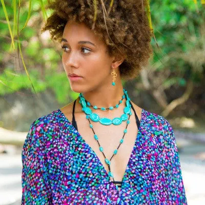 Sleeping Beauty Turquoise & Spinel Long Necklace