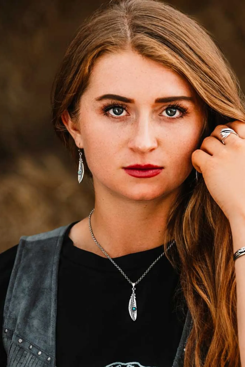 Solo Flight Turquoise Feather Necklace