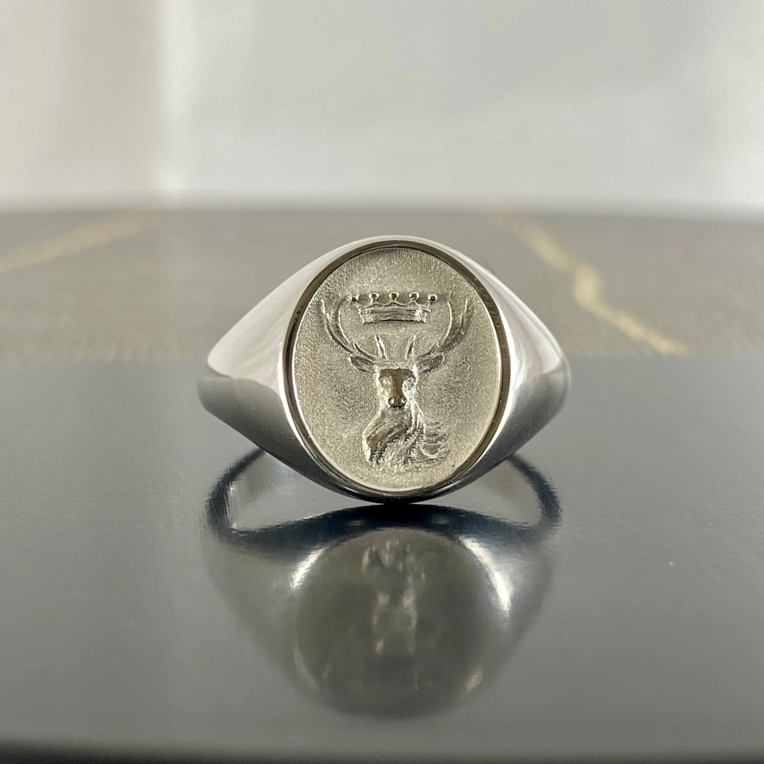 Stag and Crown - Sterling Silver