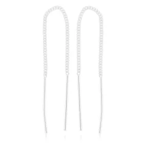 Sterling Silver Bar Drop Threader Earrings